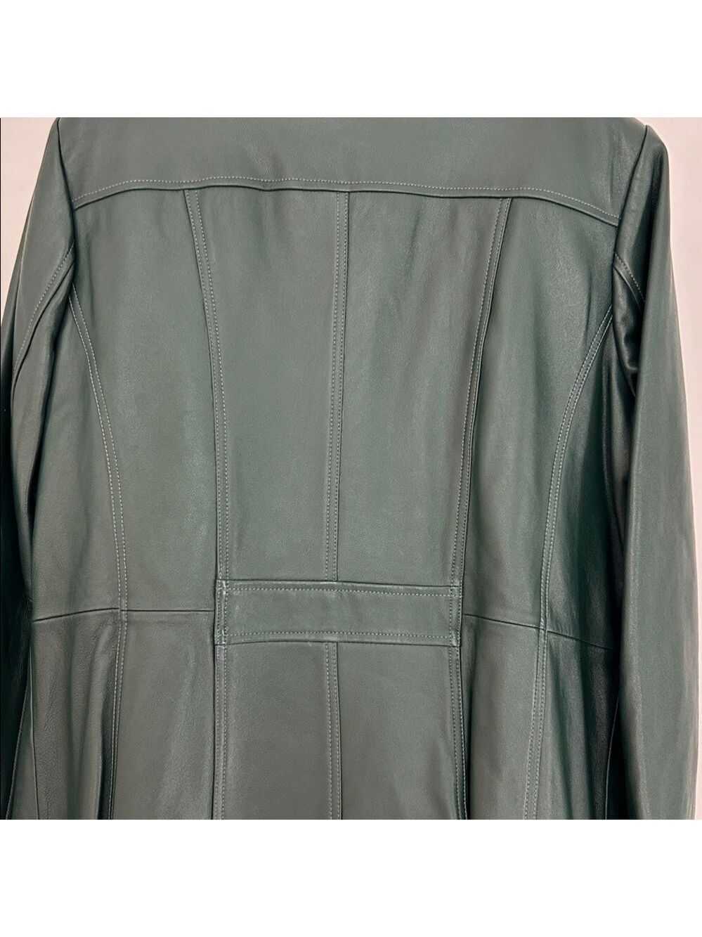 Denim & Co Women's Green Leather Jacket - Picture 7 of 13